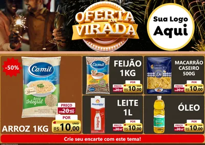 Modelo de Encarte para Encarte A4 Horizontal com o tema Oferta da Virada para Supermercado