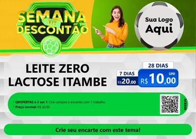 Modelo de Cartaz para Cartaz A4 Horizontal com o tema Semana de Descontão - Copa para Frios e Laticínios