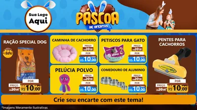 Modelo de TV para TV Horizontal com o tema Páscoa de Ofertas para Pet Shop