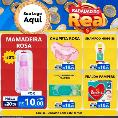 Modelo de Rede Social para Feed Facebook com o tema Sabadão do Real para Bebês