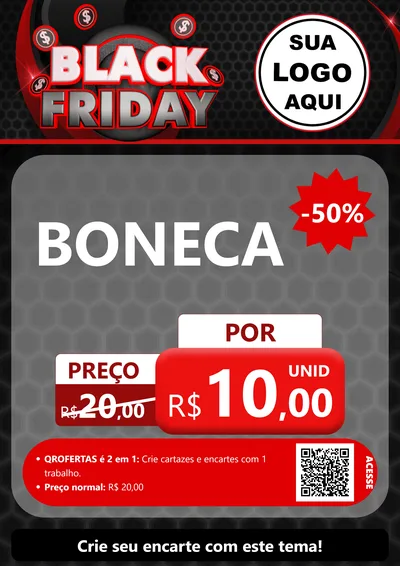 Modelo de Cartaz para Cartaz A4 Vertical com o tema Black Friday para Brinquedos