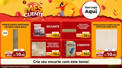 Modelo de TV para TV Horizontal com o tema Mês do Cliente para Pisos e revestimentos