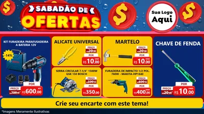 Modelo de TV para TV Horizontal com o tema Sabadão de Ofertas para Maquinas e Ferramentas