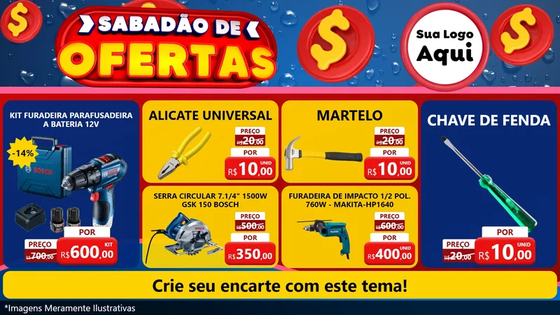 Modelo de TV para TV Horizontal com o tema Sabadão de Ofertas para Maquinas e Ferramentas