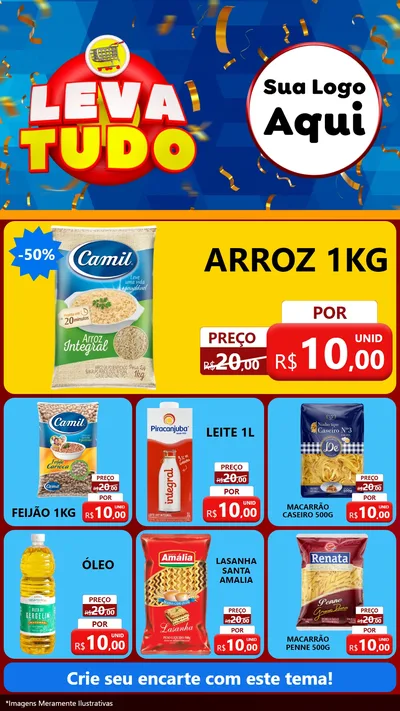 Modelo de Rede Social para Stories com o tema Leva Tudo para Supermercado