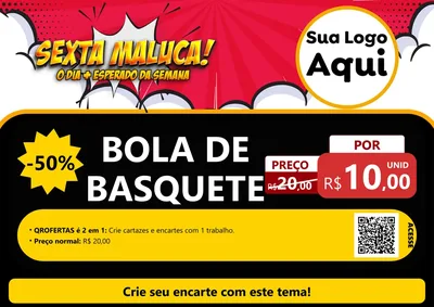 Modelo de Cartaz para Cartaz A4 Horizontal com o tema Sexta Maluca! para Artigos Esportivos