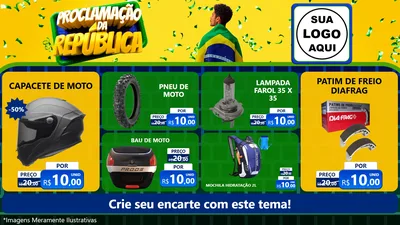 Modelo de TV para TV Horizontal com o tema Proclamação da República para Moto peças