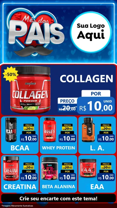 Modelo de Rede Social para Stories com o tema Mês Dos Pais para Suplementos alimentares