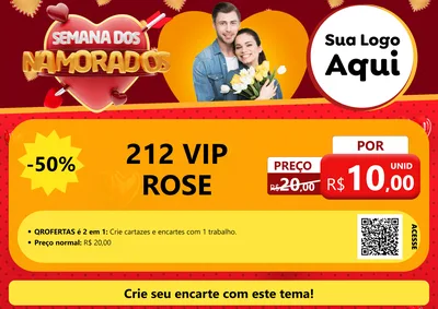 Modelo de Cartaz para Cartaz A4 Horizontal com o tema Semana dos Namorados para Perfumes