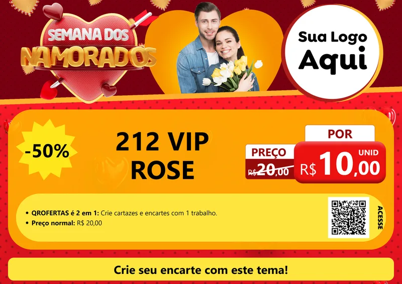Modelo de Cartaz para Cartaz A4 Horizontal com o tema Semana dos Namorados para Perfumes