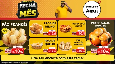 Modelo de TV para TV Horizontal com o tema Operação Fecha Mês para Padaria