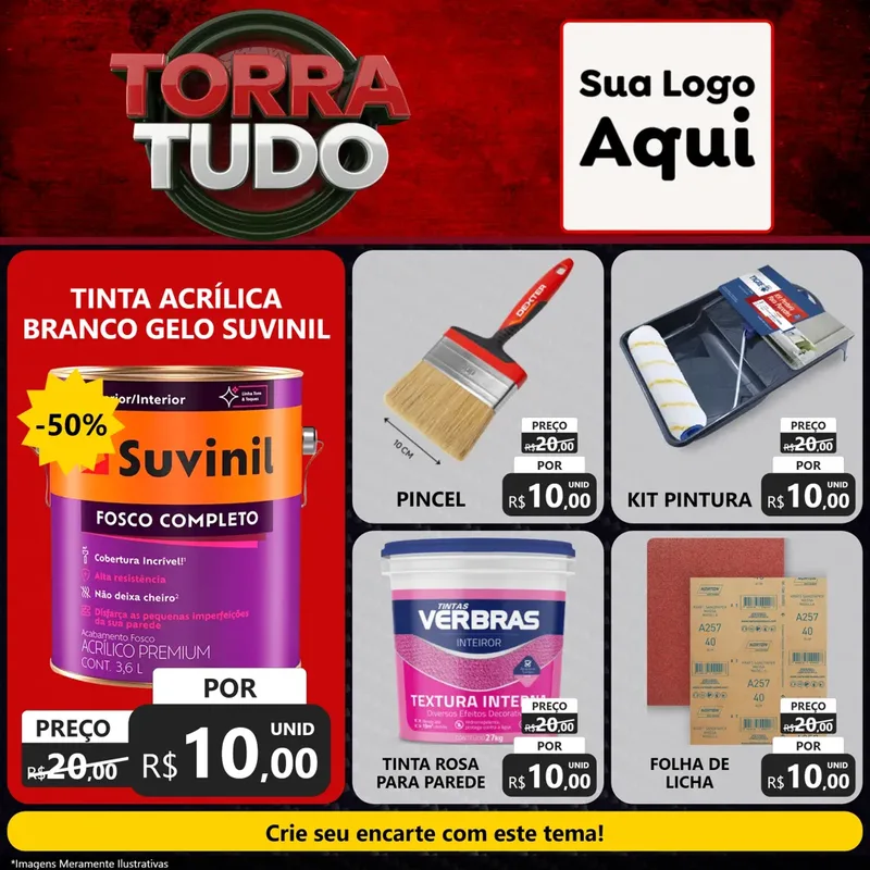 Modelo de Rede Social para Feed Facebook com o tema Torra Tudo para Tintas e Ferramentas
