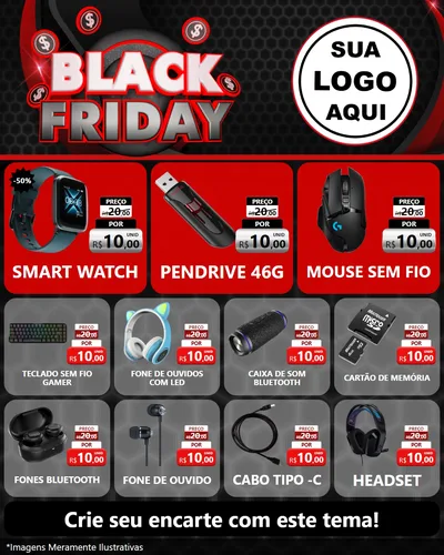 Modelo de Rede Social para Feed Instagram com o tema Black Friday para Informática