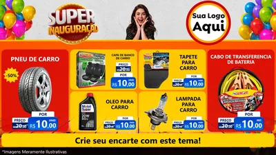 Modelo de TV para TV Horizontal com o tema Super Inauguração para Auto peças