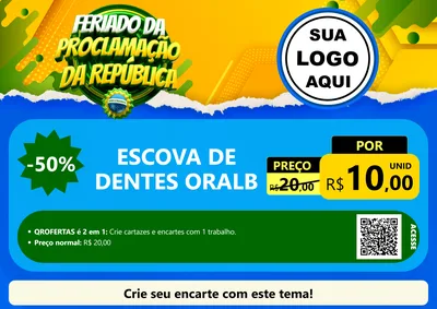 Modelo de Cartaz para Cartaz A4 Horizontal com o tema Feriado da Proclamação da República para Higiene Pessoal