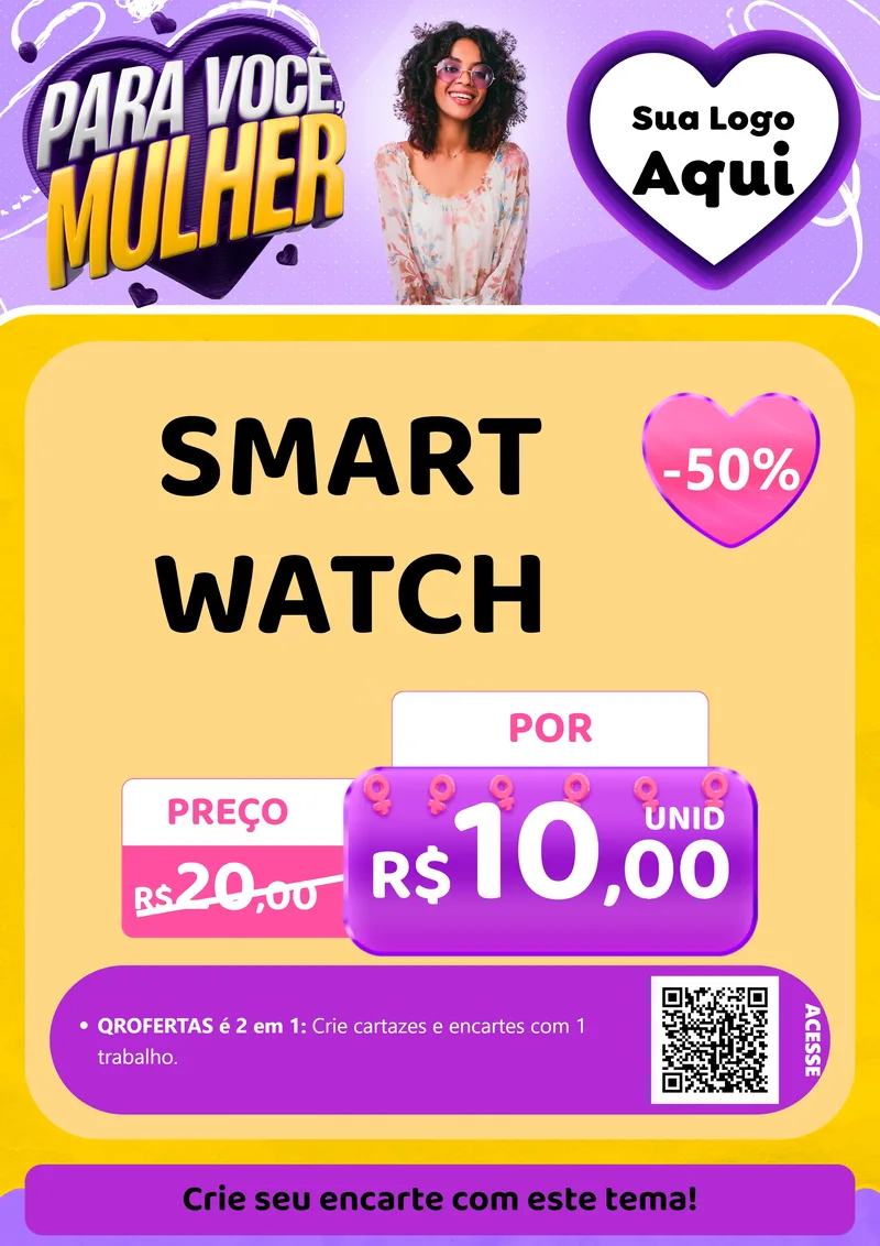 Modelo de Cartaz para Cartaz A4 Vertical com o tema Para Você, Mulher para Informática