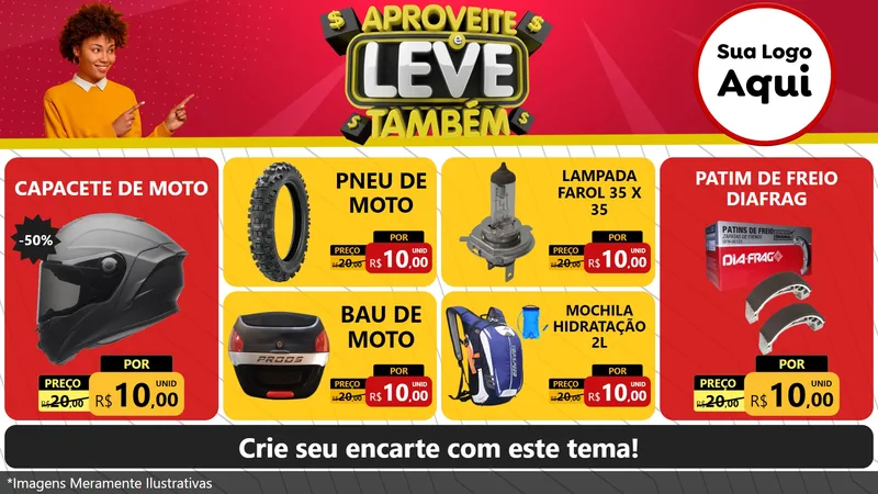 Modelo de TV para TV Horizontal com o tema Aproveite e Leve Também para Moto peças
