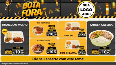 Modelo de TV para TV Horizontal com o tema Bota Fora para Restaurante