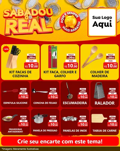 Modelo de Rede Social para Feed Instagram com o tema Sabadou do Real para Utilidades Domésticas