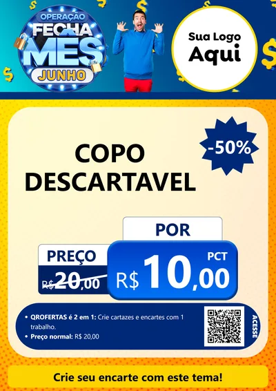 Modelo de Cartaz para Cartaz A4 Vertical com o tema Operação Fecha Mês, Junho para Embalagens