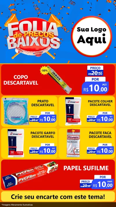 Modelo de TV para TV Vertical com o tema Folia de Preços Baixos para Embalagens