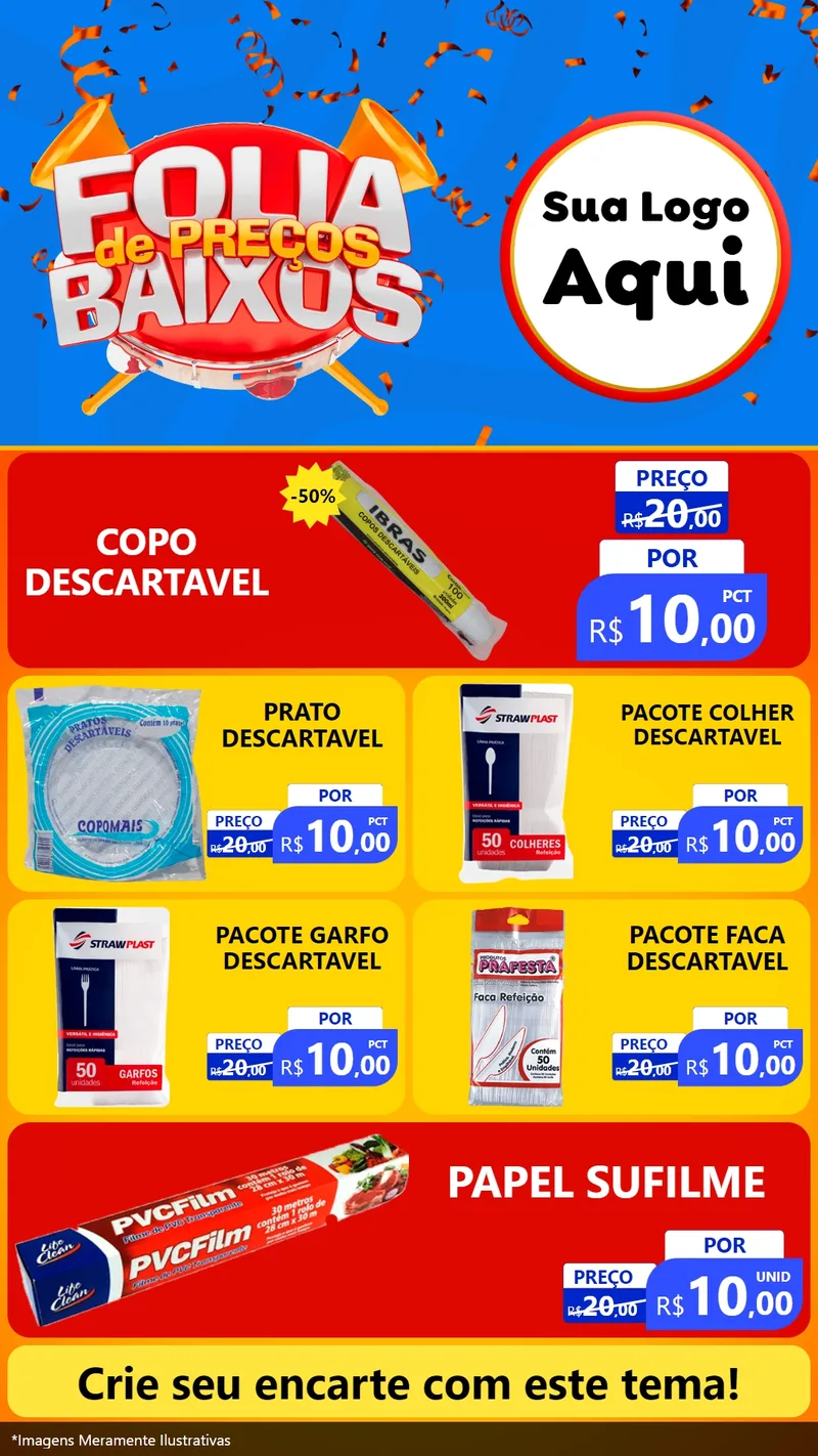Modelo de TV para TV Vertical com o tema Folia de Preços Baixos para Embalagens