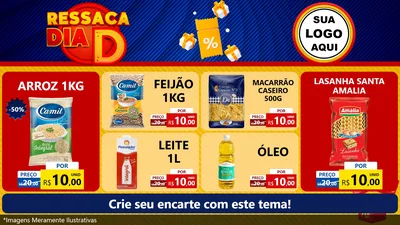 Modelo de TV para TV Horizontal com o tema Ressaca Dia D para Supermercado