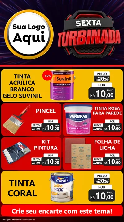 Modelo de TV para TV Vertical com o tema Sexta Turbinada para Tintas e Ferramentas