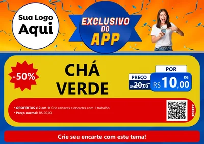 Modelo de Cartaz para Cartaz A4 Horizontal com o tema Exclusivo do Aplicativo para Produtos Naturais