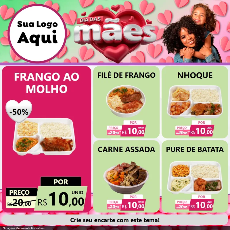 Modelo de Rede Social para Feed Facebook com o tema Dia das Mães para Restaurante