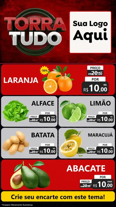 Modelo de TV para TV Vertical com o tema Torra Tudo para Hortifrúti