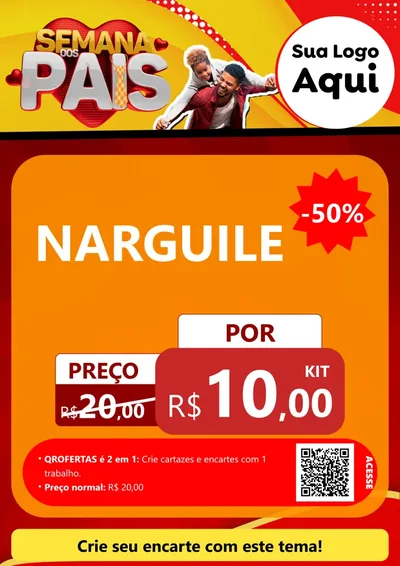 Modelo de Cartaz para Cartaz A4 Vertical com o tema Semana Dos Pais para Tabacaria