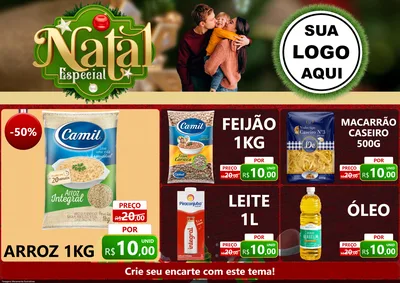 Modelo de Encarte para Encarte A4 Horizontal com o tema Natal Especial para Supermercado