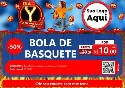 Modelo de Cartaz para Cartaz A4 Horizontal com o tema Dia Y - O Dia Mais Barato Do Mês para Artigos Esportivos