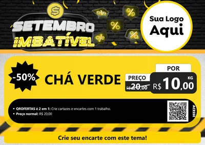 Modelo de Cartaz para Cartaz A4 Horizontal com o tema Setembro Imbatível para Produtos Naturais