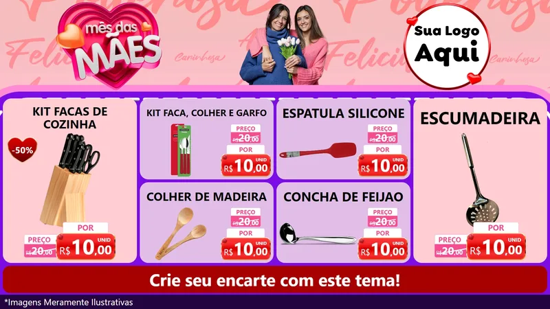 Modelo de TV para TV Horizontal com o tema Mês Das Mães para Utilidades Domésticas