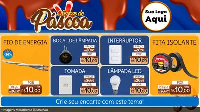 Modelo de TV para TV Horizontal com o tema Ofertas de Páscoa para Materiais Elétricos