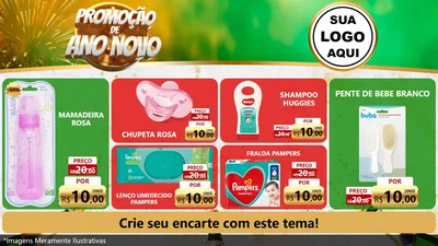 Modelo de TV para TV Horizontal com o tema Promoção de Ano Novo para Bebês