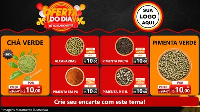 Modelo de TV para TV Horizontal com o tema Oferta do Dia - Só hoje, Aproveite! para Produtos Naturais