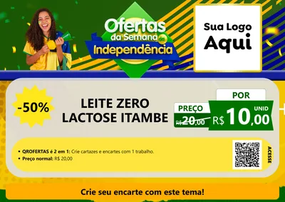 Modelo de Cartaz para Cartaz A4 Horizontal com o tema Ofertas da Semana da Independência para Frios e Laticínios