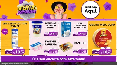 Modelo de TV para TV Horizontal com o tema Ofertas Da Primavera para Frios e Laticínios