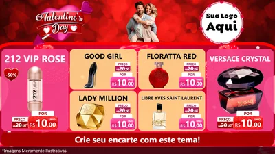 Modelo de TV para TV Horizontal com o tema Valentine's Day para Perfumes