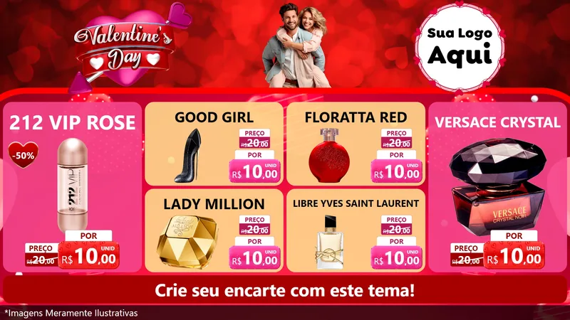 Modelo de TV para TV Horizontal com o tema Valentine's Day para Perfumes