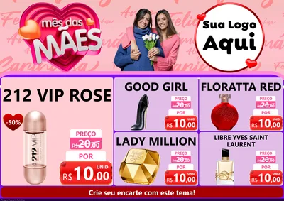 Modelo de Encarte para Encarte A4 Horizontal com o tema Mês Das Mães para Perfumes