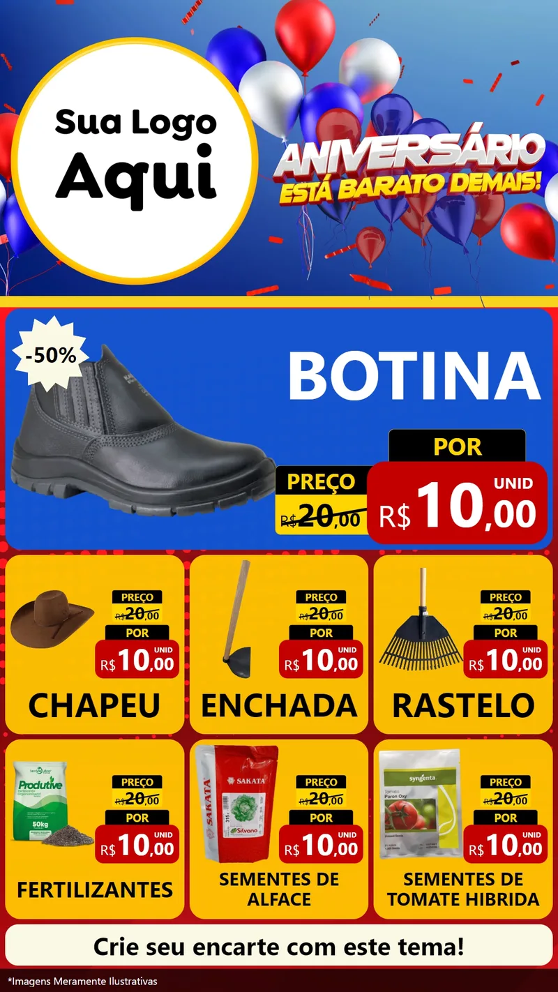 Modelo de Rede Social para Stories com o tema Aniversário para Agropecuária