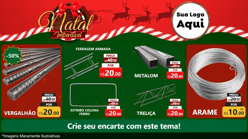 Modelo de TV para TV Horizontal com o tema Natal Imperdível para Ferragens
