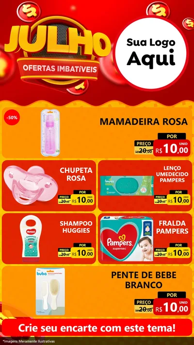 Modelo de TV para TV Vertical com o tema Julho Ofertas Imbatíveis para Bebês