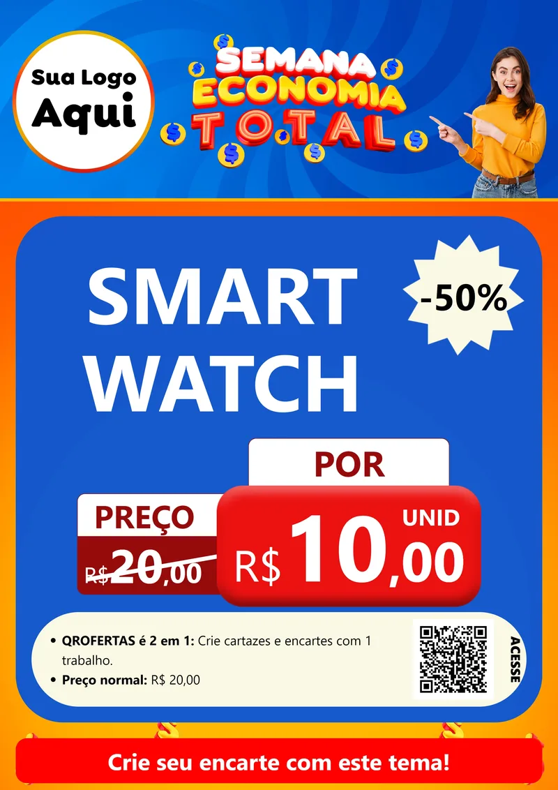 Modelo de Cartaz para Cartaz A4 Vertical com o tema Semana Economia Total para Informática