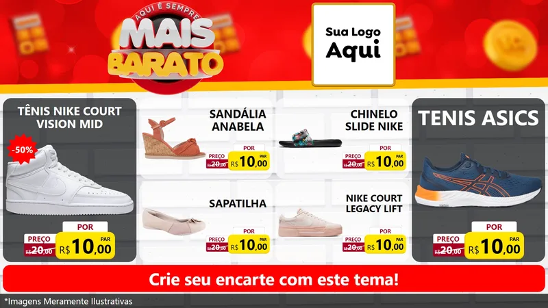 Modelo de TV para TV Horizontal com o tema Mais Barato para Calçados