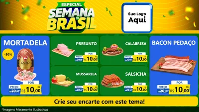 Modelo de TV para TV Horizontal com o tema Especial Semana do Brasil para Frios e Laticínios